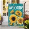 Generic Bandiera da giardino con girasole per esterni, verticale su entrambi i lati, in iuta, benvenuto, giardino, piccola bandiera da cortile, decorazione per la casa, casa per vacanze, fattoria stagionale