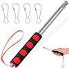 EASYKEENECOM Asta Telescopica per Bandiera 2.0m in Acciaio Inox Palo Portabandiera Pieghevole con Clip e Fichietto Impugnatura Antiscivolo Bastone Regolabile 200cm Guida Turistica Campeggio Eventi Outdoor Rosso