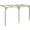 HFMDRMU Pergola in legno di pino impregnato verde, 2 x 4 x 2 m, per terrazza, giardino o come carport, con tetto inclinato per lo scarico dell'acqua, facile da montare