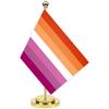Petite Pine lesbica Scrivania Bandiera 30 cm grande piccola lesbica amante Lgbt Pride Orgoglioso Amante Lesbica Lgbt Pride Orgoglio Banner all'aperto, piccola stampa decorazione per ufficio casa tavolo desk