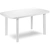 Tomaino - Tavolo da Giardino in Plastica Rettangolare, Facile da Assemblare, con Foro per Ombrellone, Salvaspazio, Anti intemperie, per 6 Persone (Bianco)