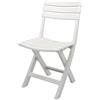 Multistore 2002 - Sedia da giardino o da campeggio pieghevole in plastica, colore: bianco