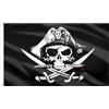 Generic Bandiera pirata con teschio, 1,5 x 0,9 m, in poliestere, bandiera pirata Jolly Roger per Halloween, decorazione per feste ed esposizione all'aperto