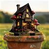 Generic Enchanted Fairy Cottage - Paletto da giardino in acrilico, per interni ed esterni, decorazione in acrilico, idea regalo per ornamenti di fiori in vaso e abbellimento del paesaggio, adatto per cortili
