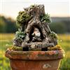 Generic Casa delle fate rustica in pietra acrilica da giardino, decorazione acrilica per interni ed esterni, idea regalo per ornamenti in vaso di fiori e abbellimento del paesaggio, adatto per cortili e prato