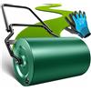 KESSER Rullo per prato, in metallo, riempibile con acqua o sabbia, con capacità di riempimento di 60 litri e larghezza 50 cm, rullo da giardino con guanti, rullo a mano, rullo per prato, rullo per