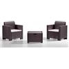 Bica 9073.3 Set Nebraska Salottino 2 Posti, Marrone, Poltrone: 79 x 57.5 x 75 cm, Tavolino : 57 x 57 x 35