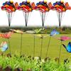 Generic Set di 10 picchetti decorativi colorati da giardino in plastica 3D artificiale da giardino a forma di farfalla, decorazione da giardino, 12 x 25 cm