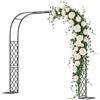 Xverycan Arco da giardino in metallo, ad alta resistenza, 240 x 240 cm | Un arco da giardino più stabile, arco da giardino a griglia, per rose e piante rampicanti, decorazione da giardino