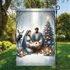 Generic Bandiera da giardino in poliestere con scena del presepe, bandiera natalizia su entrambi i lati, 45,7 x 30,5 cm, decorazione per esterni per casa e giardino