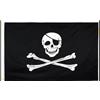 Generic Bandiera 100% poliestere pirata Jolly Roger per Halloween | Bandiera con teschio pirata, 1,5 x 0,9 m, decorazione per feste ed esposizione all'aperto