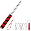 EASYKEENECOM Asta Telescopica per Bandiera 2.5m in Acciaio Inox Palo Portabandiera Pieghevole con Clip e Fichietto Impugnatura Antiscivolo Bastone Regolabile 250cm Guida Turistica Campeggio Eventi Outdoor Rosso