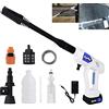 DICN Idropulitrice rondella elettrica senza fili 21V Pulitore a pressione Batteria e caricabatterie per casa da viaggio Giardino da giardino con tubo da 5 M/25 CM Lavaggio a getto portatile bianco