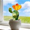 Generic Cactus in Acrilico in Vaso, Supporto Decorativo per Vasi da Fiori per Interni/Esterni, Regalo Ideale per la Bellezza del Giardino e del Prato (AB-008)