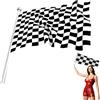 Hawfund Bandiera da corsa a scacchi nera e bianca, grande 150x90 cm, poliestere resistente, per decorazione auto, moto, compleanni, eventi sportivi e feste