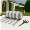 Byour3 - Tessuti per Tende da Sole Ombreggiante Gazebo -Stoffa al Metro per Esterno in Dralon Traspirante Frangisole Frangivento Anti UV per Pergola Copertura Solare No PVC (Grigio Righe, 140 cm)
