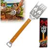 Landrip Strumento multifunzione 8 in 1 per barbecue, spatola per barbecue fai da te, in acciaio inox, manico in legno, regalo perfetto per barbecue per uomini