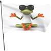 Newhomestyle Bandiere per esterni divertenti a forma di rana, 150 x 90 cm, striscioni per esterni su entrambi i lati, colori vivaci e resistenti allo sbiadimento, divertenti bandiere da giardino con stampa rana