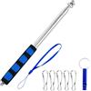 EASYKEENECOM Asta Telescopica per Bandiera 2.0m in Acciaio Inox Palo Portabandiera Pieghevole con Clip e Fichietto Impugnatura Antiscivolo Bastone Regolabile 200cm Guida Turistica Campeggio Eventi Outdoor Blu