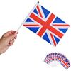 Runesol 12er Packung Union Jack Handfahnen, 14 cm x 21 cm Stockfahnen, Mini-Handfahnen der Länder, Party-Deko handgehaltene Flaggen, Großbritannien, England Flaggen, United Kingdom Handheld flags