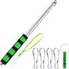 EASYKEENECOM Asta Telescopica per Bandiera 2.0m in Acciaio Inox Palo Portabandiera Pieghevole con Clip e Fichietto Impugnatura Antiscivolo Bastone Regolabile 200cm Guida Turistica Campeggio Eventi Outdoor Verde