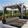 Byour3 - Telo Fasce a Onde Ombreggiante per Gazebo - Tessuto Impermeabile Fascia per Pergole Tettoie Tessuti per Tende da Esterno Anti UV Frangivento Protezione Solare No PVC (Grigio, 40cm)