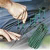 Generic 10 picchetti da giardino per paesaggio, picchetti per prato, tessuto erbacce, picchetti in acciaio, per fissare il tessuto (verde, 10 x 4 cm)