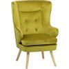 Totò Piccinni Poltrona SUSAN classica comoda con braccioli e schienale alto per un massimo Relax (Velluto Giallo Senape)