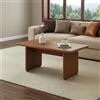 [en.casa] Tavolino da Salotto con Piano Rettangolare Tavolo Basso Centrale da Caffè per Soggiorno Zona Living Studio 100 x 55 x 44 cm - Effetto Noce