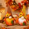 Jiahuade 2 gnomi decorativi autunnali, decorazione autunnale | Decorazione autunnale con foglie d'acero, girasole, elfo in peluche, decorazione autunnale da appendere
