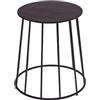 Leone Living - Tavolino salotto design - Tavolino Piccolo con Ripiano portaoggetti tondo - Tavolino caffè design in metallo e legno laccato nero - Pronta consegna