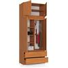 BDW Armadio a 4 ante, 4 ripiani, grucce, 2 cassetti, armadio per camera da letto, soggiorno, corridoio, 234 x 90 x 51 cm, (ontano)