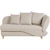 Beliani Chaise Longue in tessuto beige lato destro con contenitore