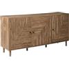 Beliani Credenza moderna a 3 ante in MDF con gambe in legno di pino marrone chiaro