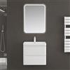 doporro Set Mobile Sottolavabo Sospeso 60 cm con Lavabo e Specchio da Bagno | Bianco Effetto Legno, Lavabo in Marmoresina, Specchio 60x80 cm, Lucca Y068 Colossum08 Nova-02