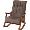Mendler Sedia a dondolo HWC-K10, poltrona relax, legno FSC stoffa/tessuto ciniglia (465g/m²) - marrone, color noce