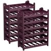 CookandSupply Cantinetta Vino Portabottiglie Effetto Pelle, Rosso Burgundy, 72 Bottiglie | CookandSupply x TheWV, Cantinetta Modulare Impilabile in Palastica, 6 Bottiglie per Modulo, Scaffale Portavino Salvaspazio