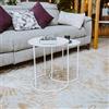 Leone Living - Set 2 tavolini caffè laccati bianco opaco impilabili - tavolini design set salvaspazio - 2 pz (Bianco) - Pronta consegna