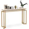 RELAX4LIFE Tavolo Consolle 120x30x80CM con Piano in Marmo Artificiale, Tavolo da Ingresso con Struttura in Metallo, Dispositivo Antiribaltamento, per Divano, Ingresso