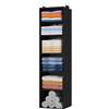 Lifewit Organizer Armadio da Appendere con 6 Ripiani e 2 Ganci Robusti, Ripiani per Armadio Interno, Organizzatore Pieghevole, Contenitori per Vestiti, 110 cm (H), Nero
