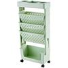 WINARA Carrello per Libreria Mobile Rimovibile a 5 Livelli con Ruote Carrello per Libri con 3 Ripiani Piatti Carrello per Libri su Un Lato per Bambini, Studenti, Insegnanti e Adulti, Libreria(Verde)