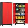 Sightlife Armadio Portautensili in Metallo con Ruote, Mobile Officina con Pannello Forato, Serratura e Ripiani Regolabili, L78 x P39 x A179 cm (Rosso, Standard)