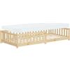 ML DESIGN modern living ML-Design Letto Basso per Bambini e Bambine 90x200 cm, Naturale, in Legno di Pino Massiccio, con Materasso A:10 cm e Protezione Anticaduta, Giroletto Giovanile, Lettino Montessori per Ragazzi