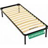 MENKËLL - Rete Letto Singolo 80x190 Ortopedica - con Piedi Antiscivolo 26cm - Rinforzata, con Telaio in Ferro - Per Tutti i Tipi di Materassi, Supporta Fino a 200kg (Singola)