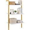 COSTWAY Mensola da Parete a 3 Livelli, Scaffale Gallegiante da Muro con Struttura in Metallo, Libreria Multiuso per Soggiorno Ufficio Domestico e Bagno, 53x23x90 cm (Bianco)
