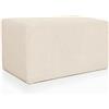 Deshome - Pouf poggiapiedi divano 83x43x44 cm stoffa idrorepellente effetto velluto: Pouf design moderno divano soggiorno camera da letto Puff poggiapiedi Pouffe salotto Demetra Beige