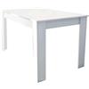 milani home - tavolo da pranzo fisso 140 x 80 cm, bianco, truciolare bilaminato
