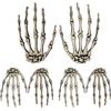 HTTDSLF 3 Paia Mani di Scheletro Halloween, Halloween Decorazioni Scheletro, Fake Skeleton Hands, Decorazione e Arredo Scenico Horror, Accessorio per Cosplay, Feste