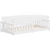 ML DESIGN modern living ML-Design Letto Basso per Bambini e Bambine 80x160 cm, Bianco, in Legno di Pino Massiccio, con Materasso e Protezione Anticaduta, Giroletto Montessori per Bimbi, Lettino a Terra per Cameretta