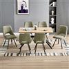 WAFTING Set di 6 Sedie da Pranzo Girevoli 360° Imbottite, Verde Chiaro | Tessuto Similcashmere, Seduta Larga 48 cm, Schienale Traforato, Gambe in metallo, per Sala da Pranzo, Cucina e Soggiorno